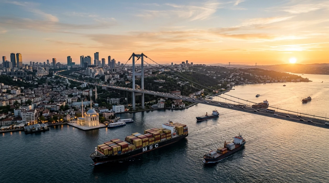 Turkey international trade hubs and Istanbul Bosphorus commercial gateway